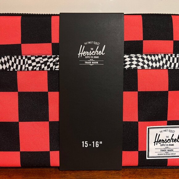 New Herschel Anchor Laptop Sleeve - Orange Checker - 13"-16" - Picture 5 of 8